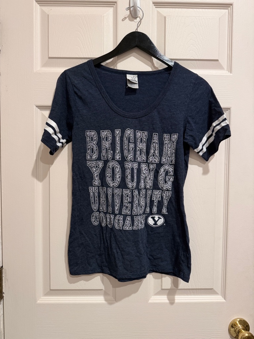 Brigham Young University Navy Tee with White Print